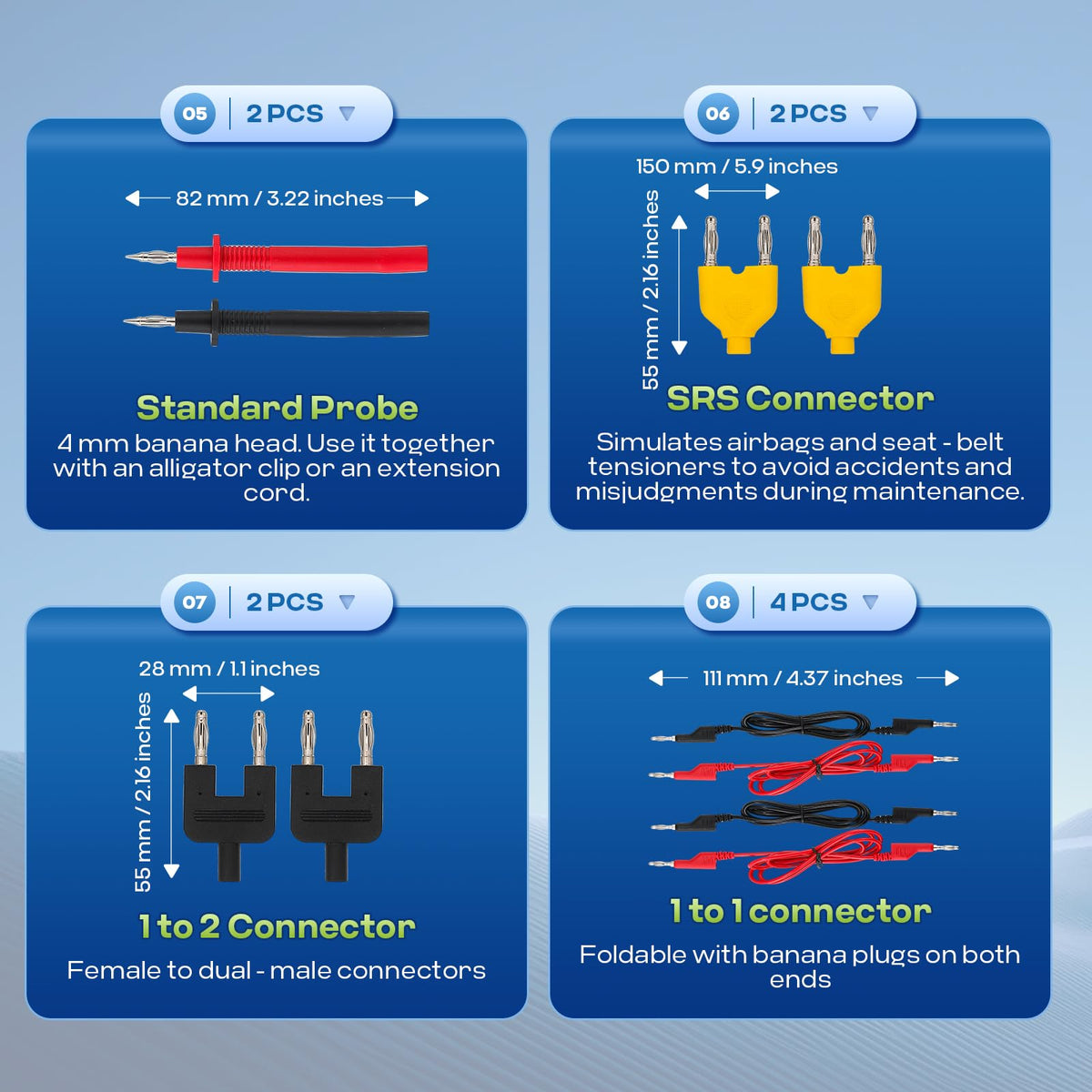 110 Pc Automotive Multimeter Test Leads Kit with Alligator Clips, Banana Plugs & Probes Z87986