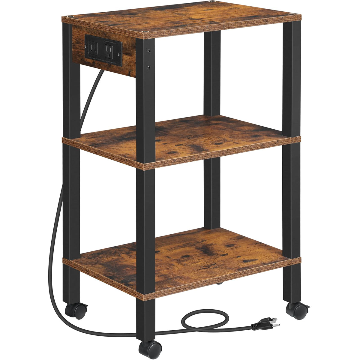 3-Tier Printer Stand with Charging Station and Storage Shelves V31586