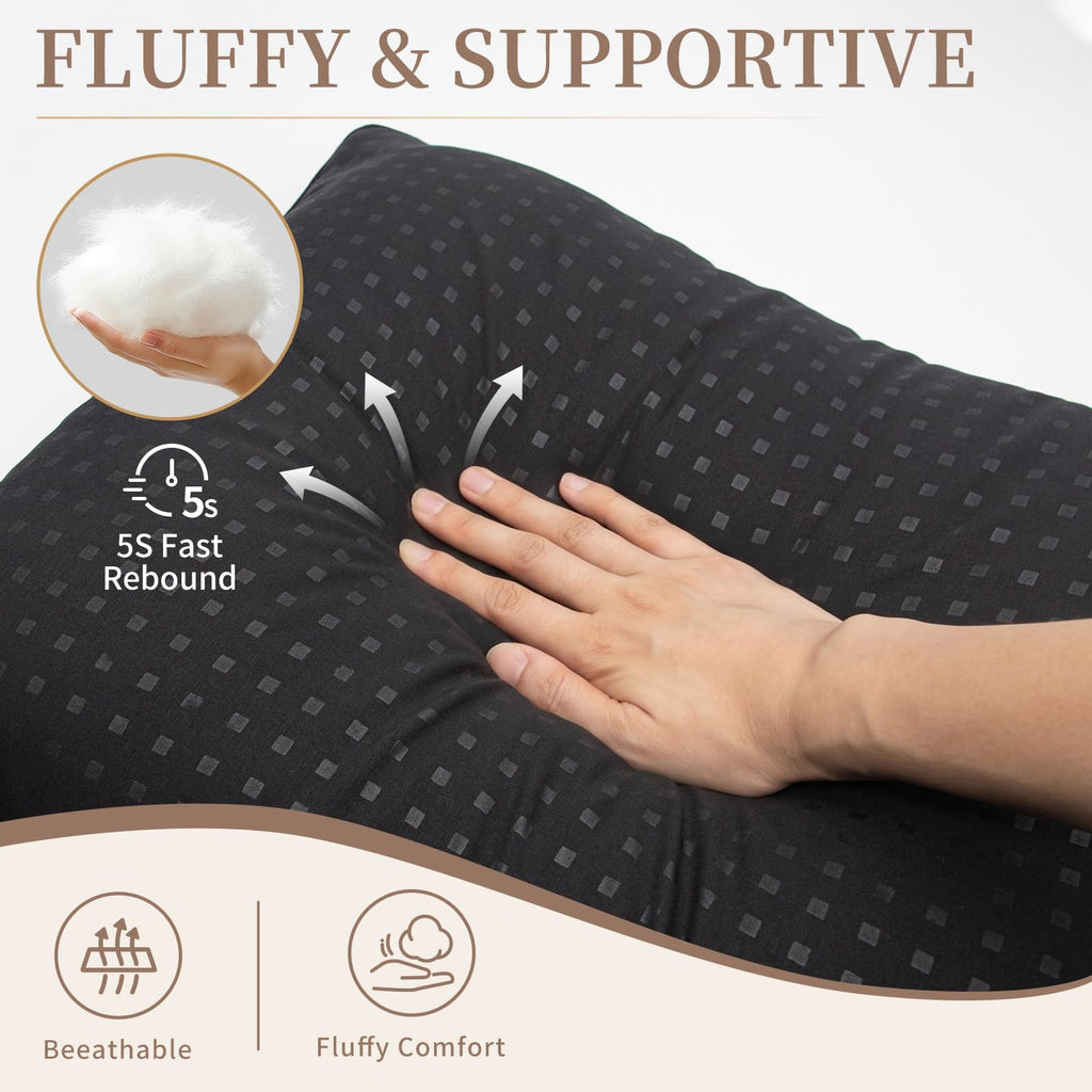 King Size Set of 2 Cooling Down Alternative Bed Pillows T8597