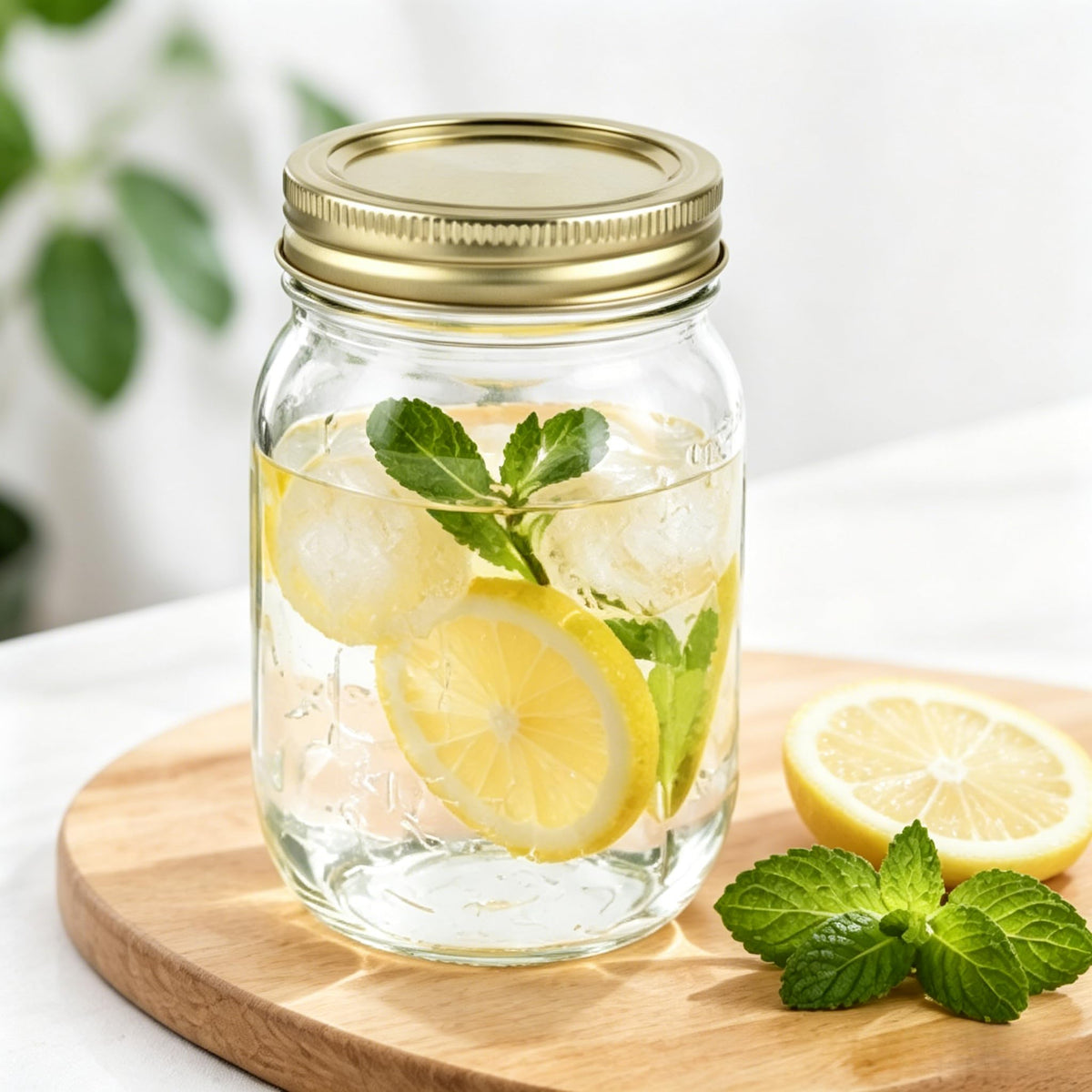 16 oz Glass Mason Jars with Lids and Bands, 12 Pack A797
