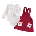 Baby Girl Lace Romper and Corduroy Skirt Outfit Z86775