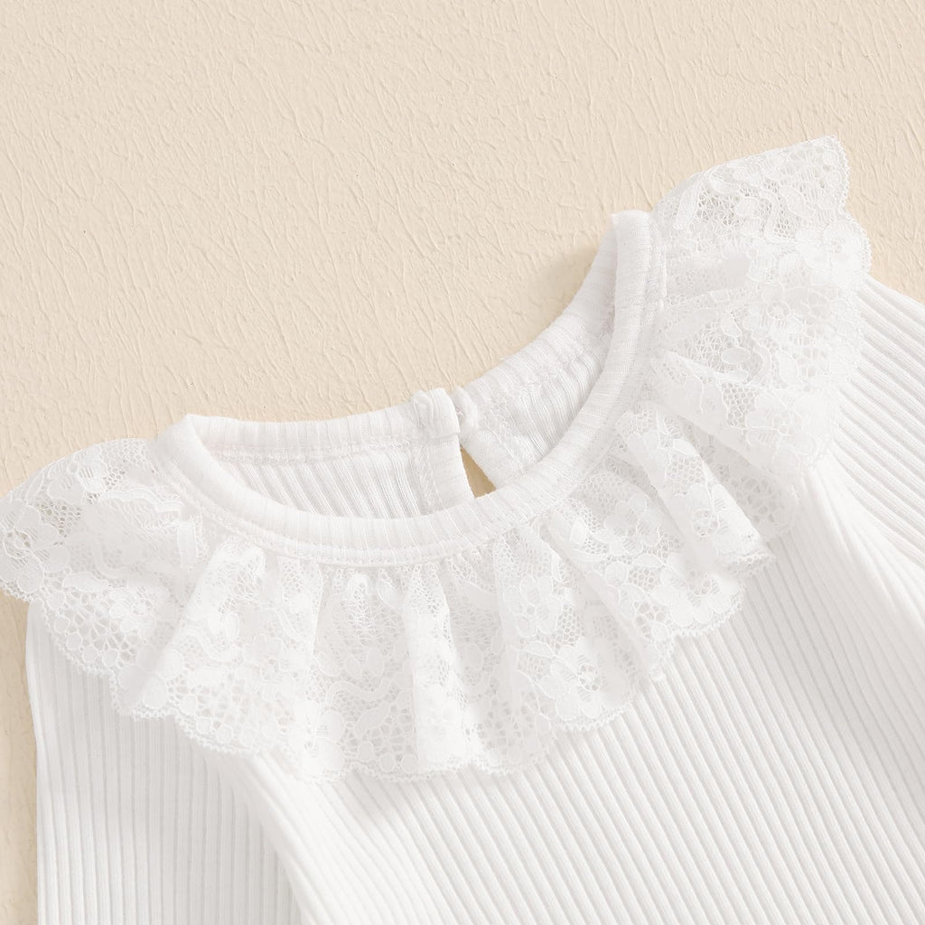 Baby Girl Lace Romper and Corduroy Skirt Outfit Z86775