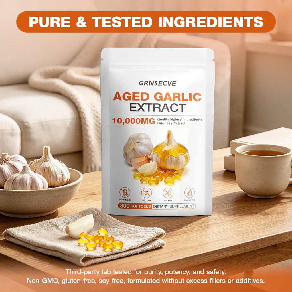 Odorless Garlic Capsules 10,000mg 300 Softgels O9392