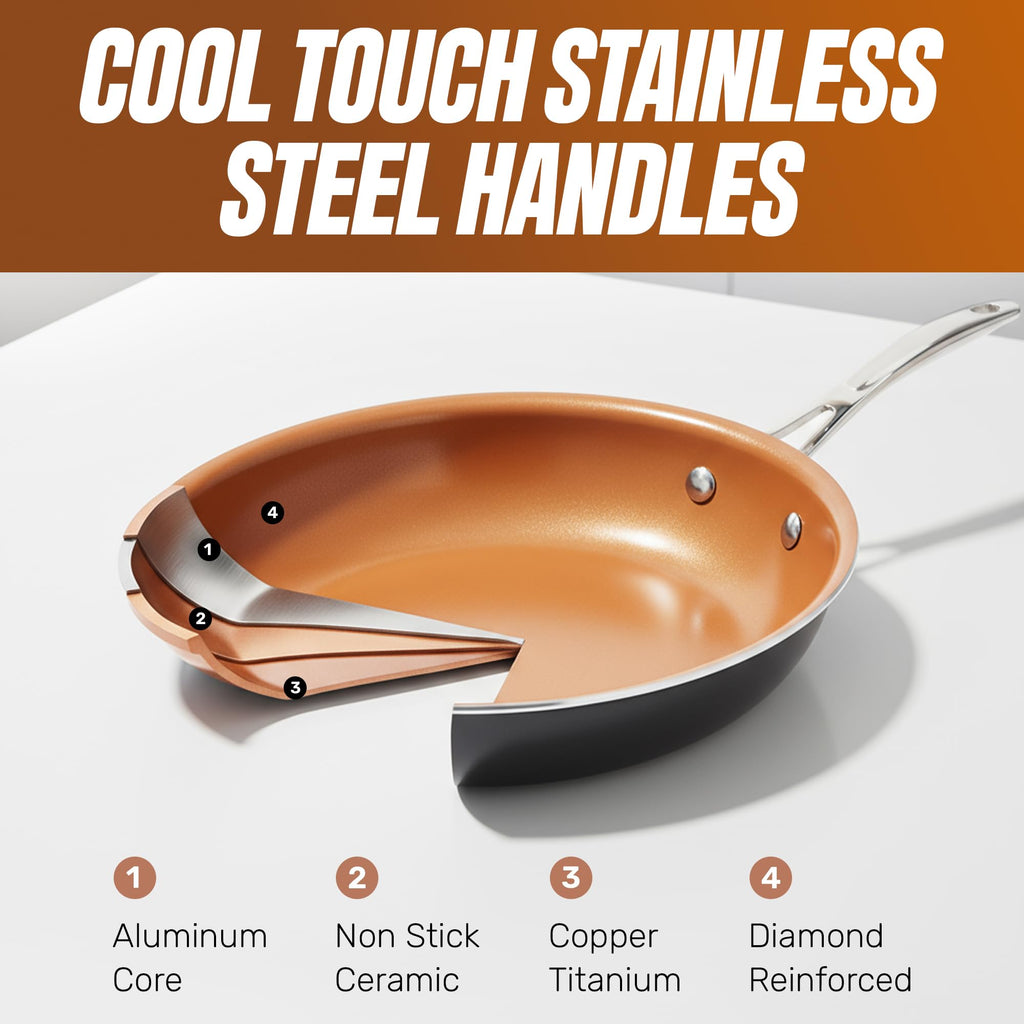 12 Pc Titanium Ceramic Nonstick Cookware Set Z5404