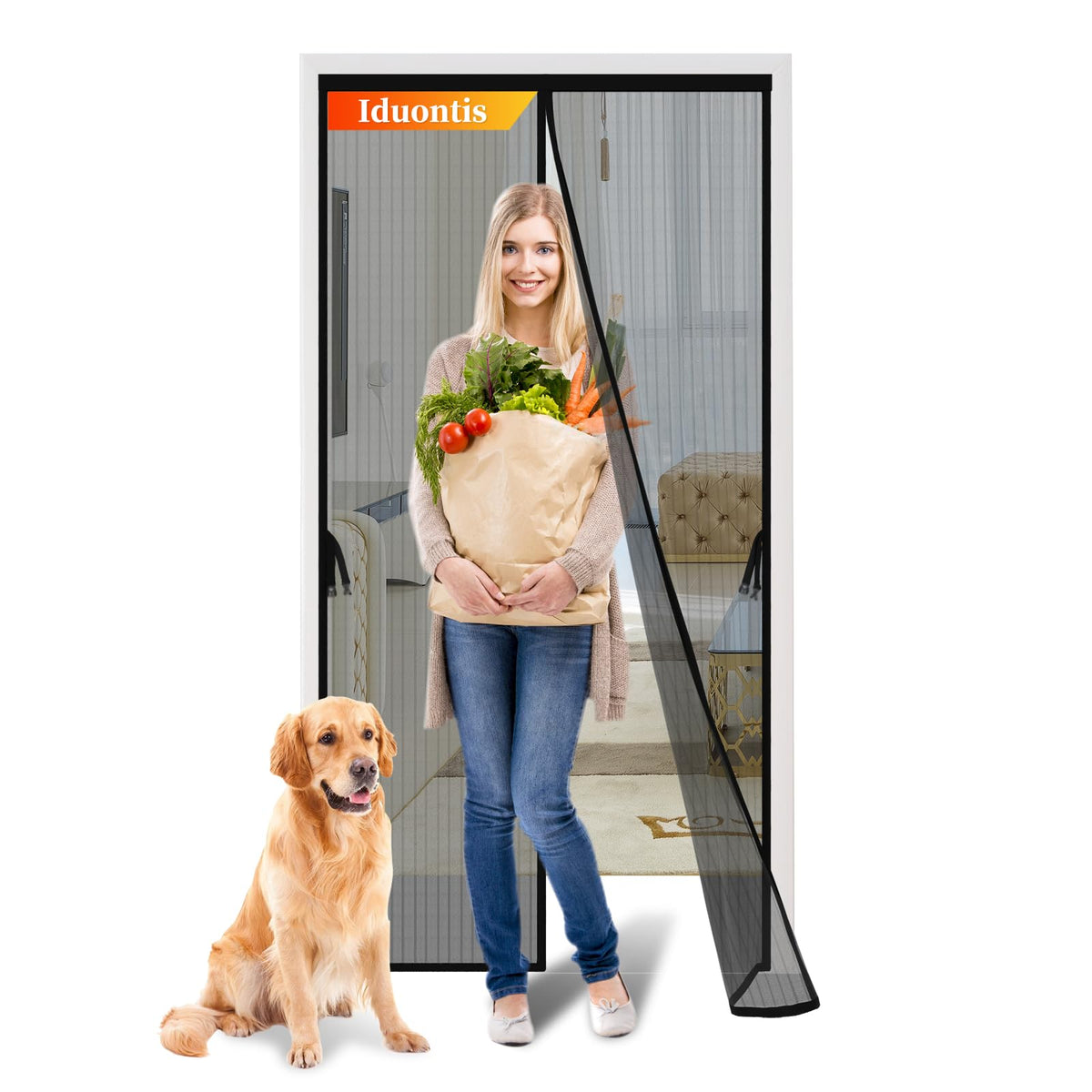 Magnetic Screen Door 36 x 82 in Mesh Curtain U659