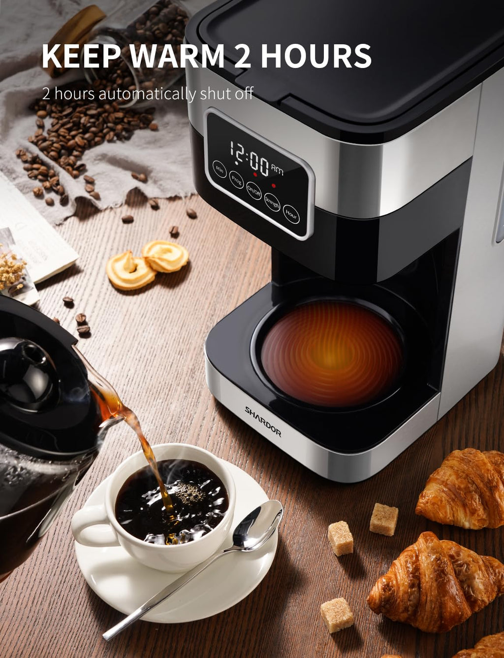10-Cup Programmable Drip Coffee Maker with Permanent Filter Y223