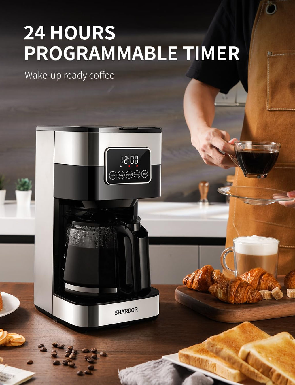 10-Cup Programmable Drip Coffee Maker with Permanent Filter Y223