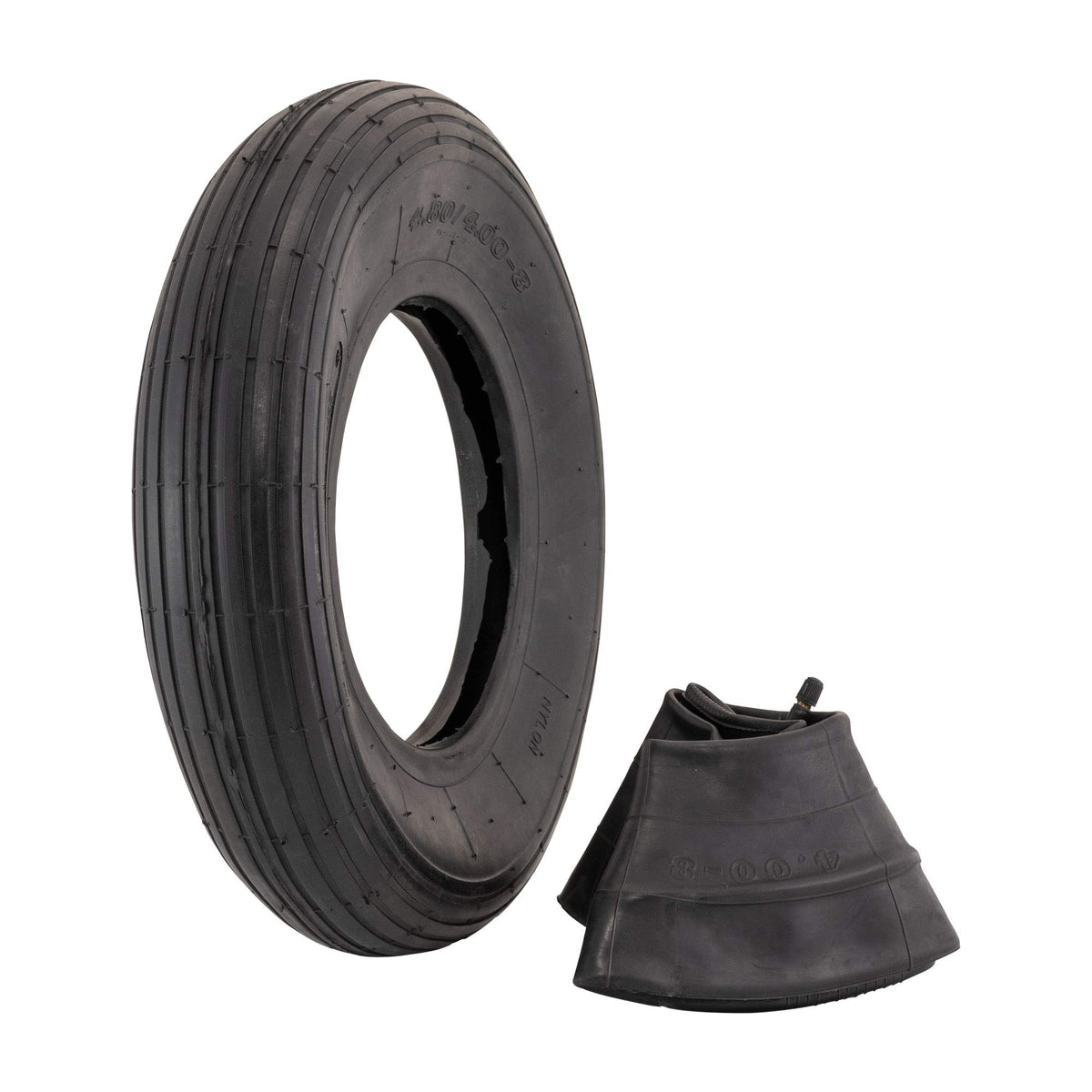 4.80/4.00-8" Ribbed Tread Pneumatic Tire and Inner Tube Set I65791