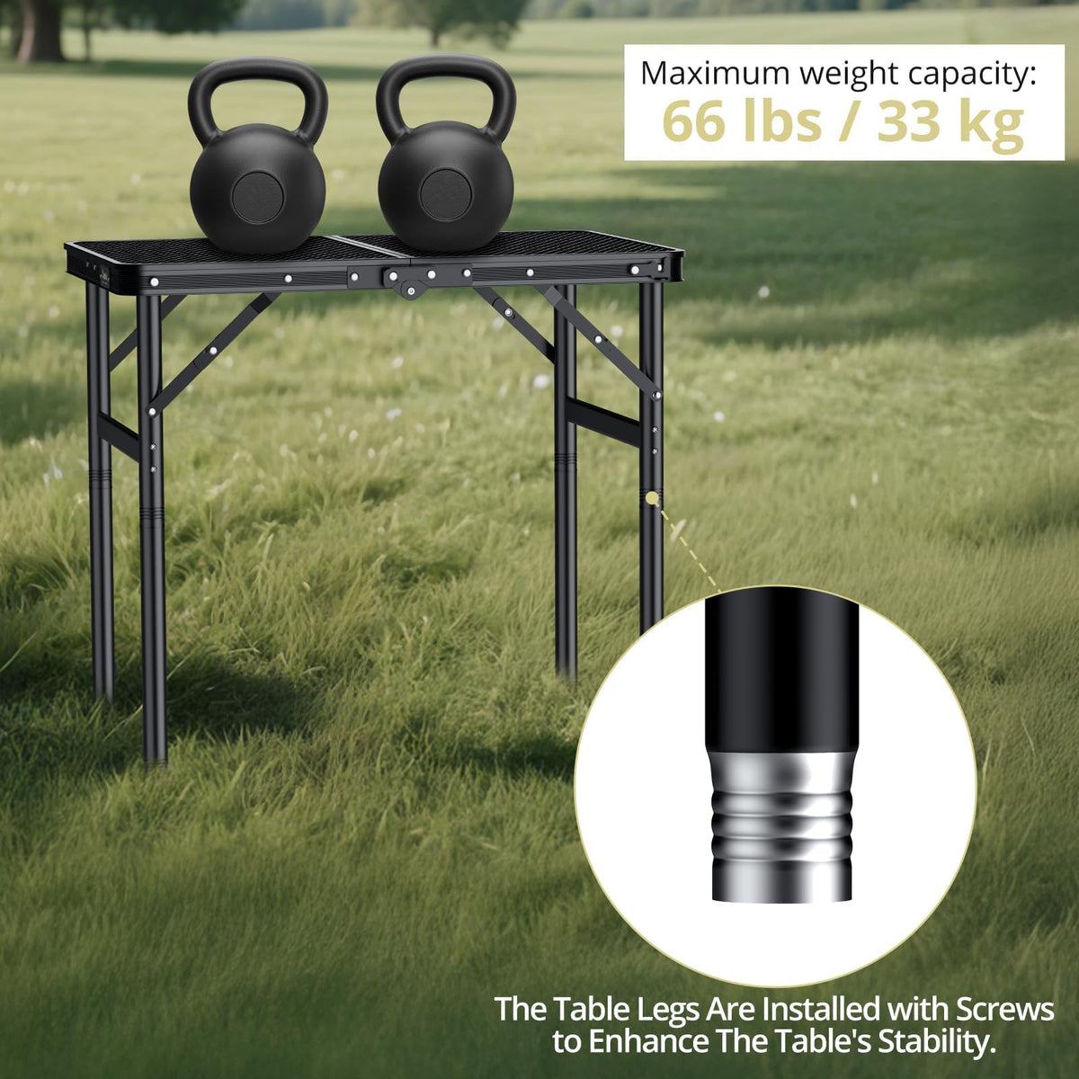 2ft Folding Camping Grill Table Black B8523