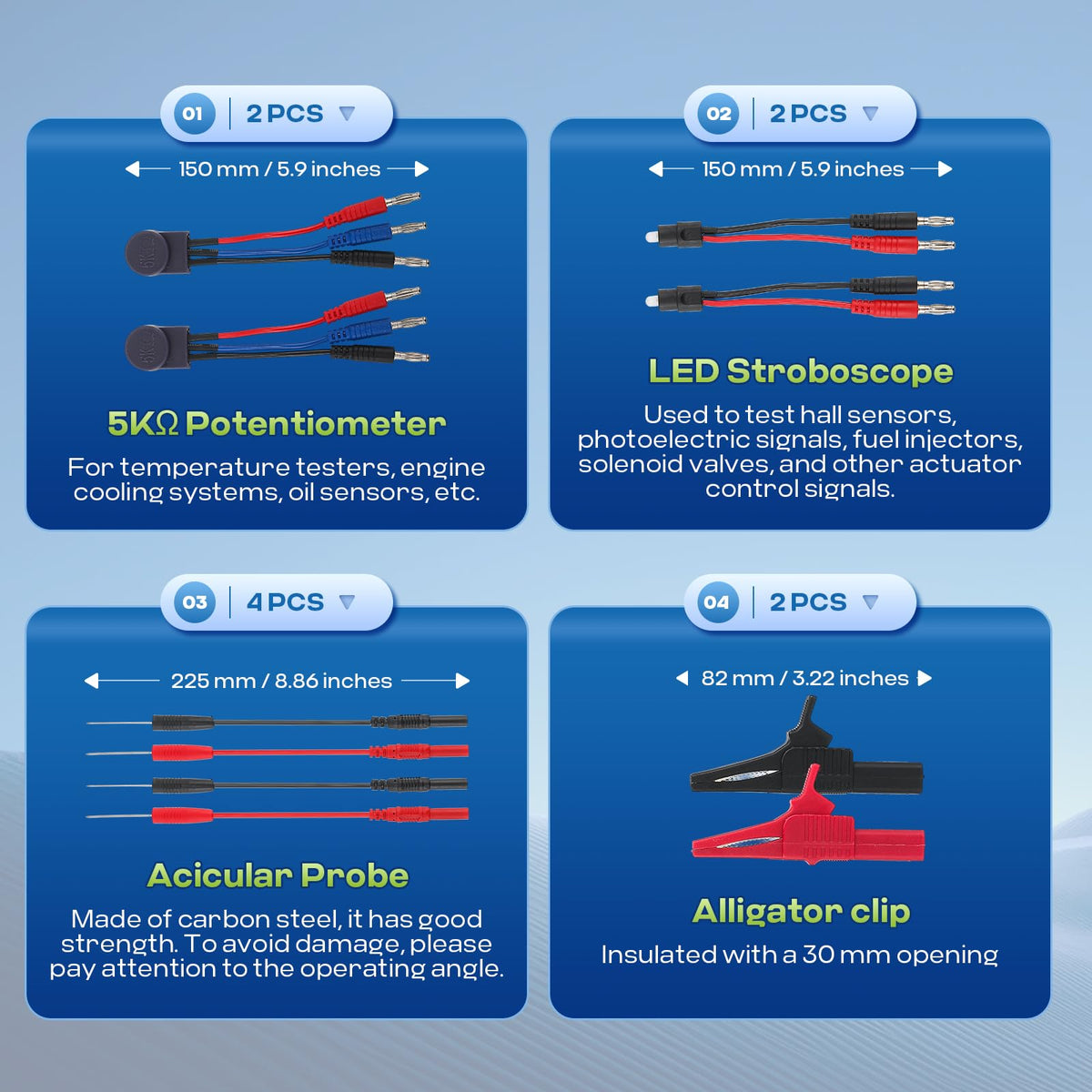 110 Pc Automotive Multimeter Test Leads Kit with Alligator Clips, Banana Plugs & Probes Z87986