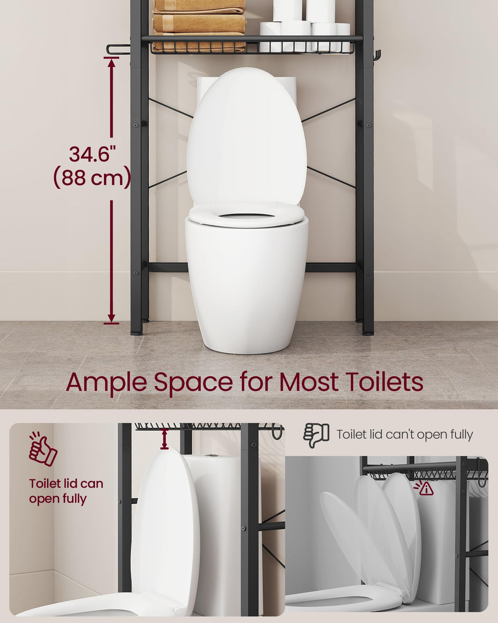 4-Tier Over the Toilet Storage with Basket Z4251