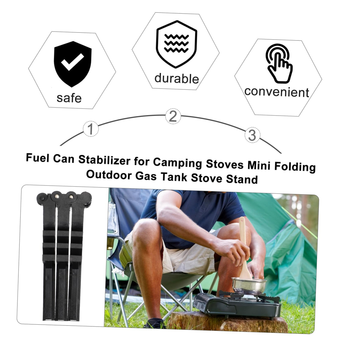Folding Camping Gas Tank Stand Tripod Stabilizer V423699