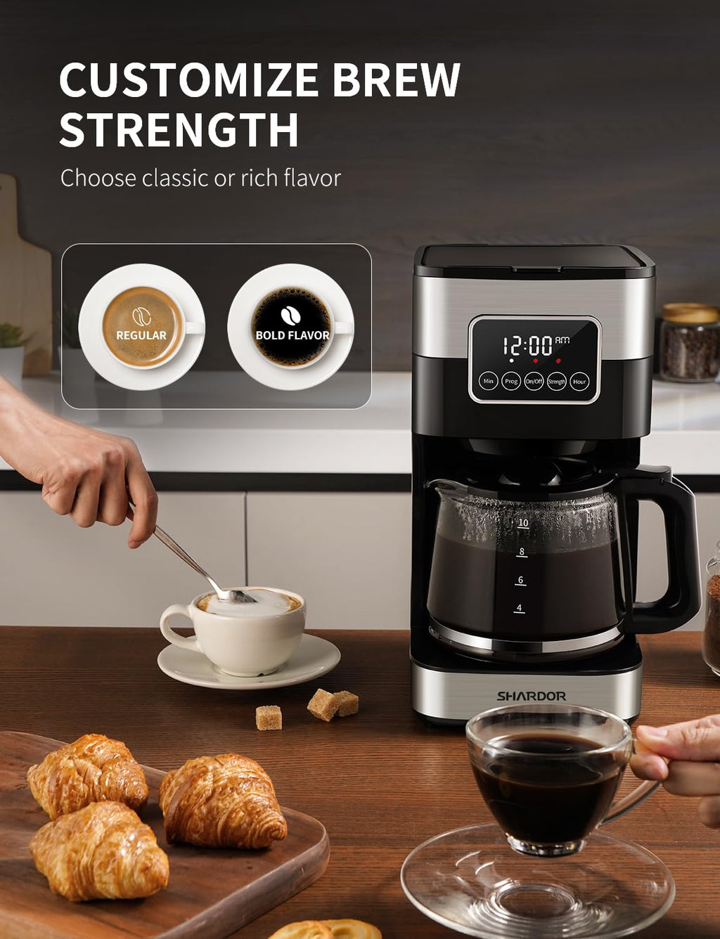 10-Cup Programmable Drip Coffee Maker with Permanent Filter Y223