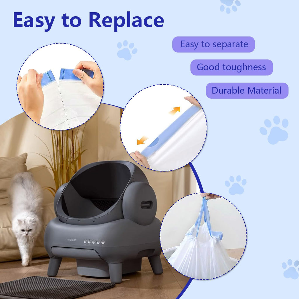 120 Count Cat Litter Box Bags, Extra Thick Heavy Duty Liners, Unscented, 27" x 13" A12080