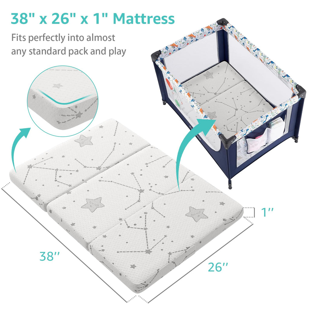 Organic Cotton Trifold Pack and Play Mattress Pad R354585