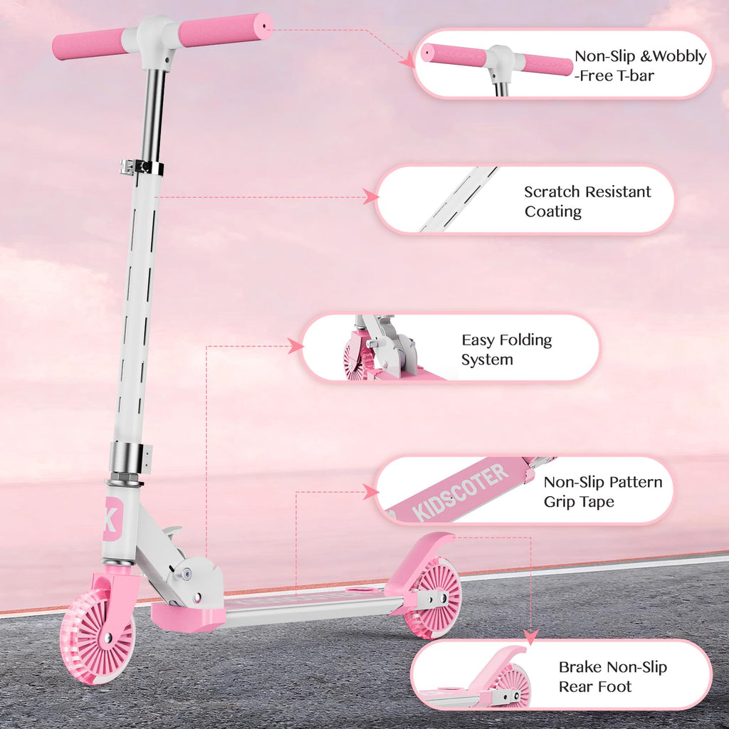 2 Wheel Light Up Wheels LED Stem Kick Scooter S2640