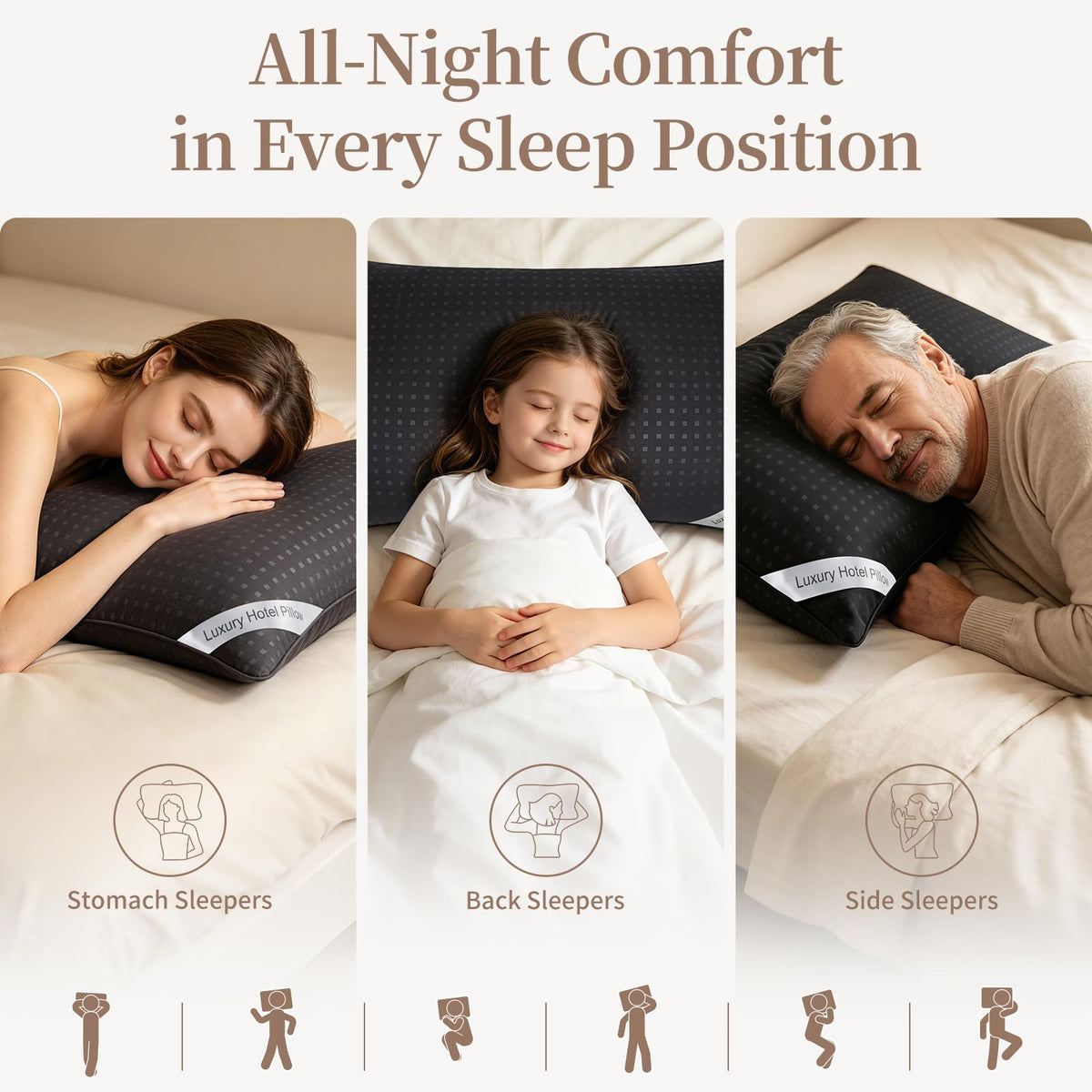 King Size Set of 2 Cooling Down Alternative Bed Pillows T8597