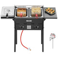16 Qt Stainless Steel Double Burner Propane Fryer Y476
