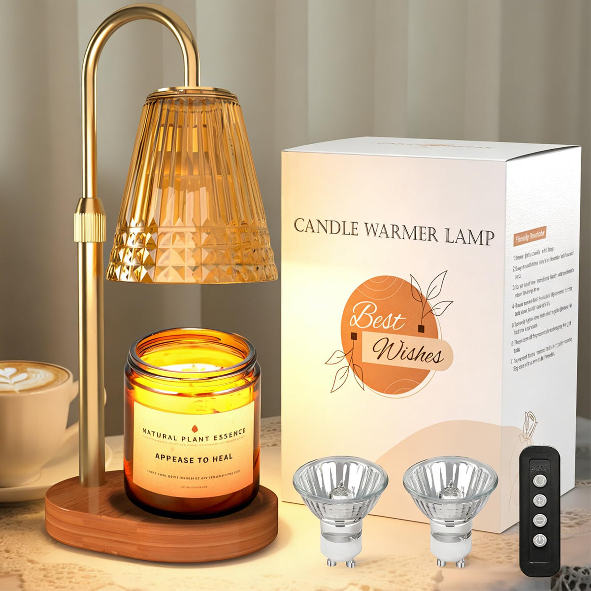 Dimmable Height Adjustable Candle Warmer Lamp with Timer K7718