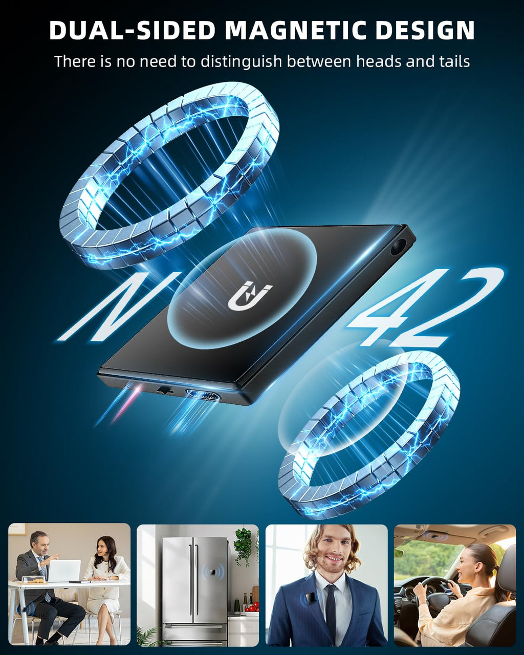Mini Magnetic Voice Recorder, 128GB Recording Device with Playback P393