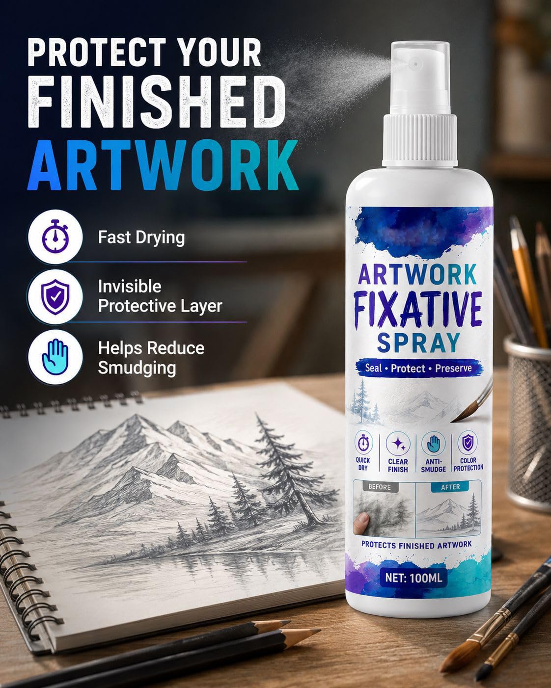 100ml Workable Fixative Spray V645852