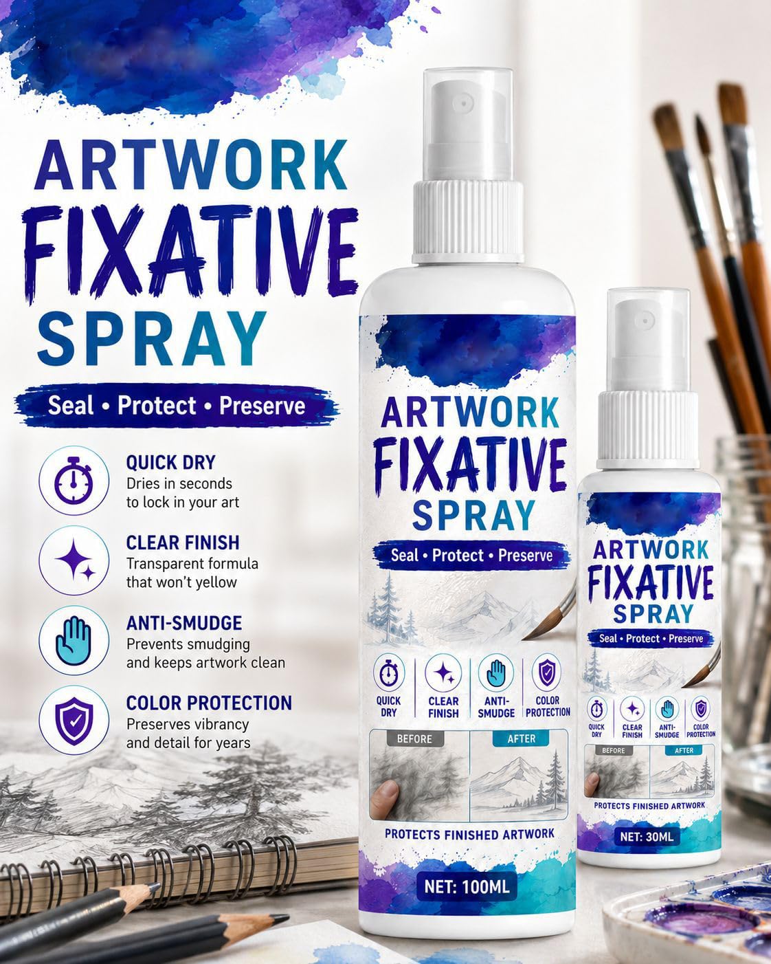 100ml Workable Fixative Spray V645852