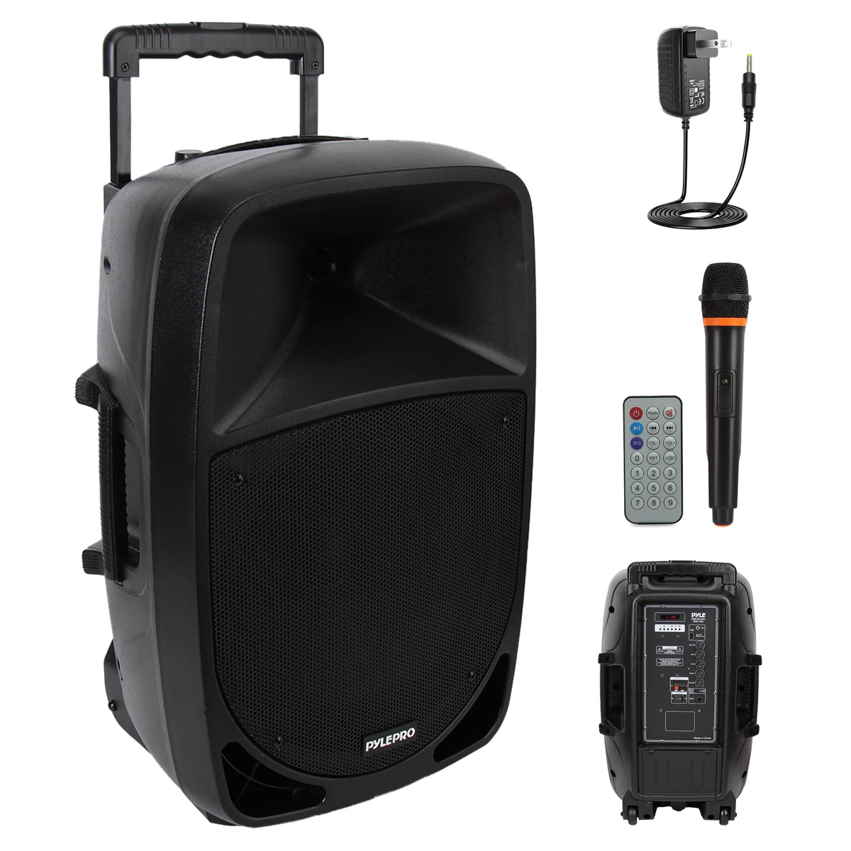 1200W Portable Bluetooth PA Speaker with Subwoofer and Wireless Microphone L37864