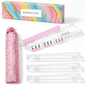 Set of 4 Non-Slip Clear Acrylic Mahjong Racks with Pushers E1304
