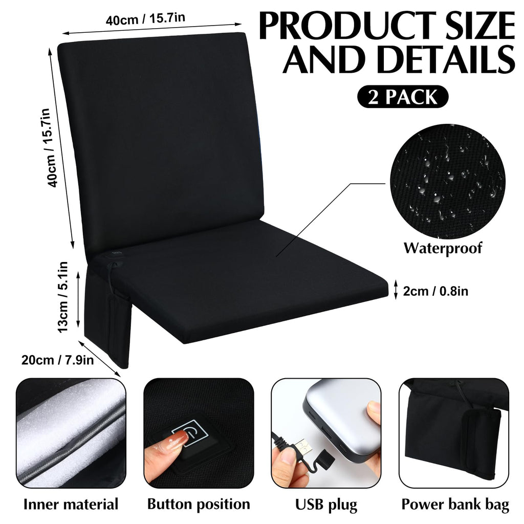 2 Pcs Waterproof Heated Seat Cushion Y2636