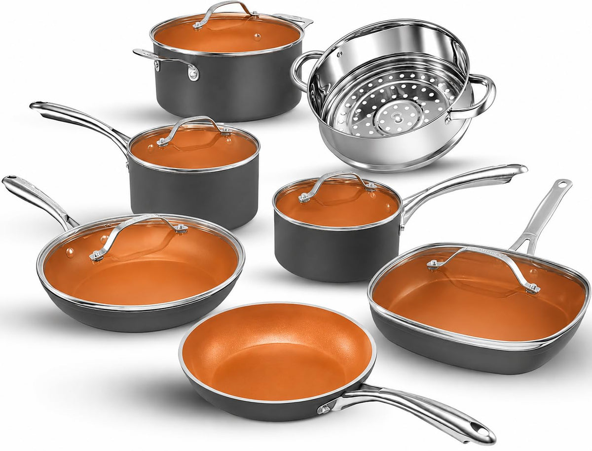 12 Pc Titanium Ceramic Nonstick Cookware Set Z5404