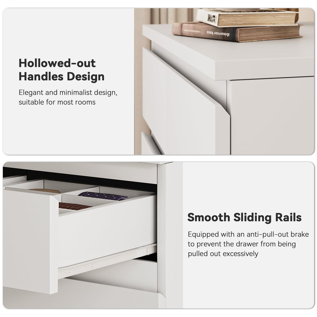 White Tall 7 Drawer Wood Dresser T2411