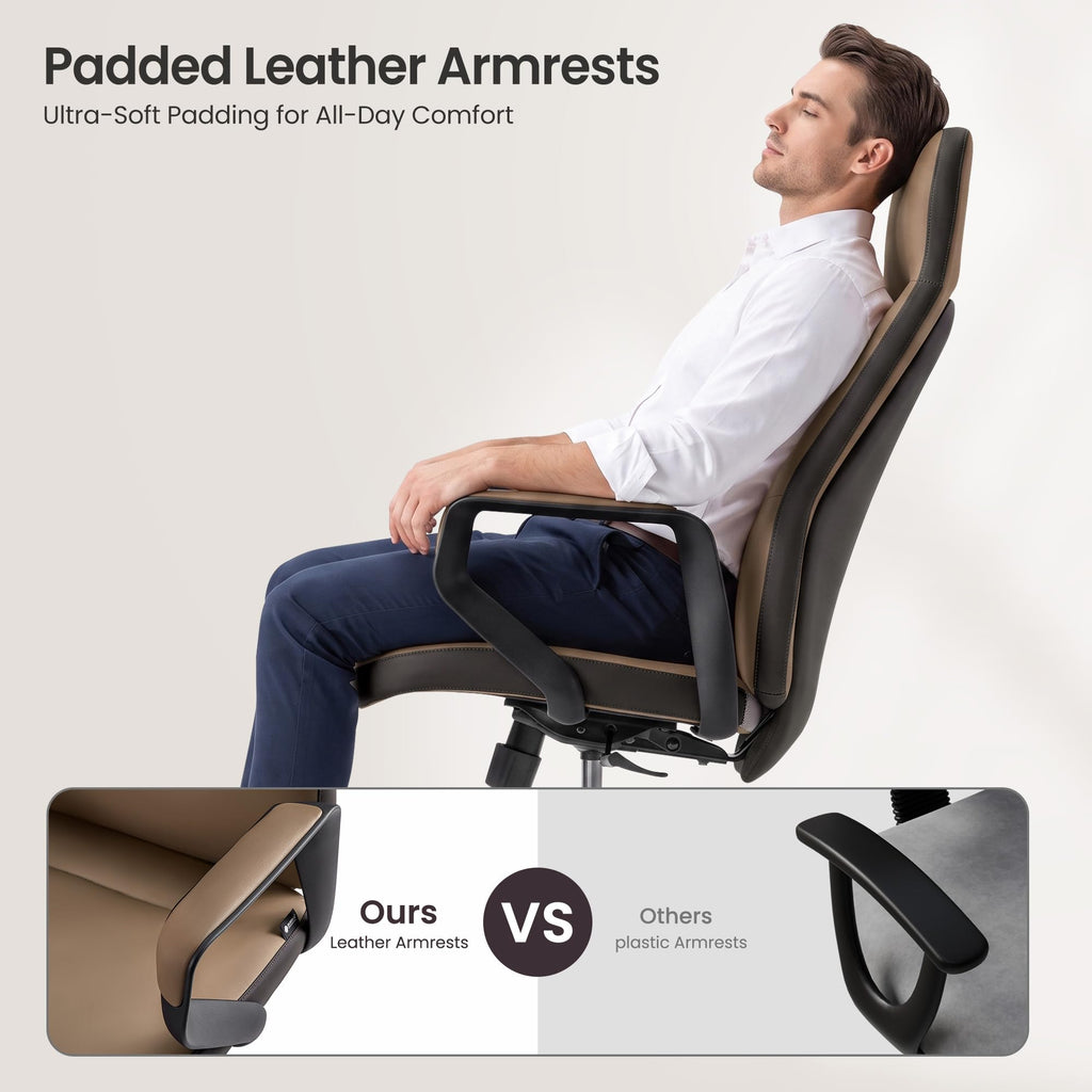 Brown Leather Executive Office Chair J3257