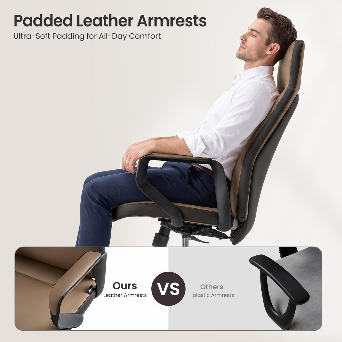 Brown Leather Executive Office Chair J3257