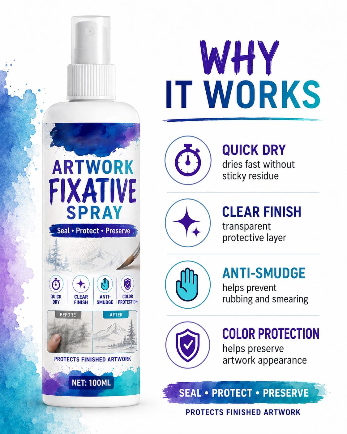 100ml Workable Fixative Spray V645852