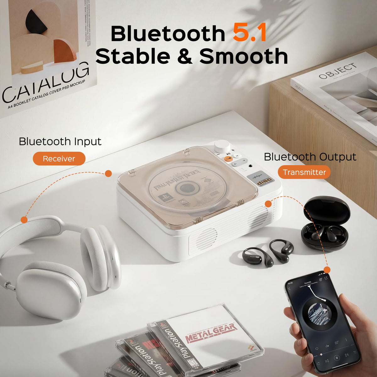 Portable CD Player with Bluetooth Q2656