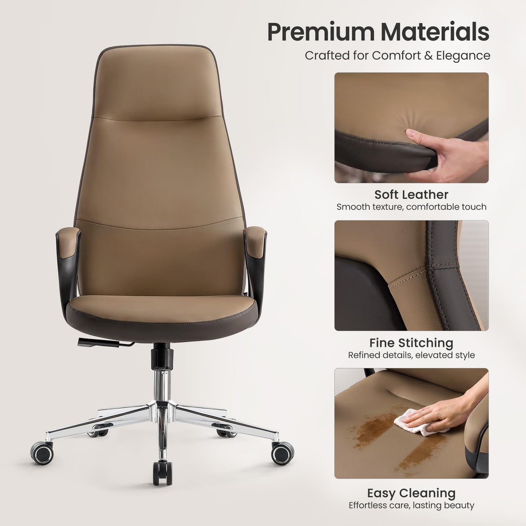 Brown Leather Executive Office Chair J3257