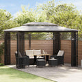 Gazebo with Nets 9.8'x13.1'x8.7' Anthracite Steel Frame UV-Proof Polyester Fabric O4077