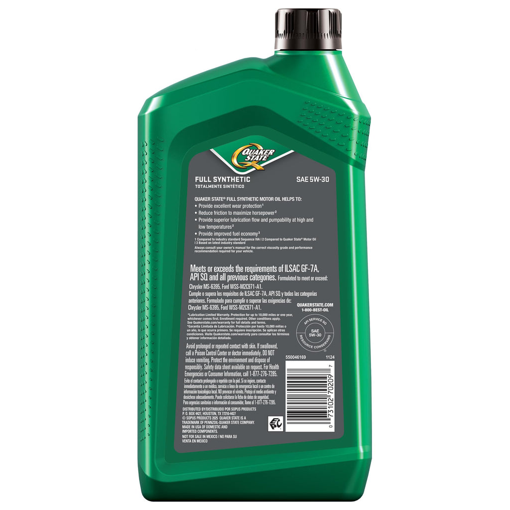 Full Synthetic 5W-30 Motor Oil 1 Quart 6 Pack S2877