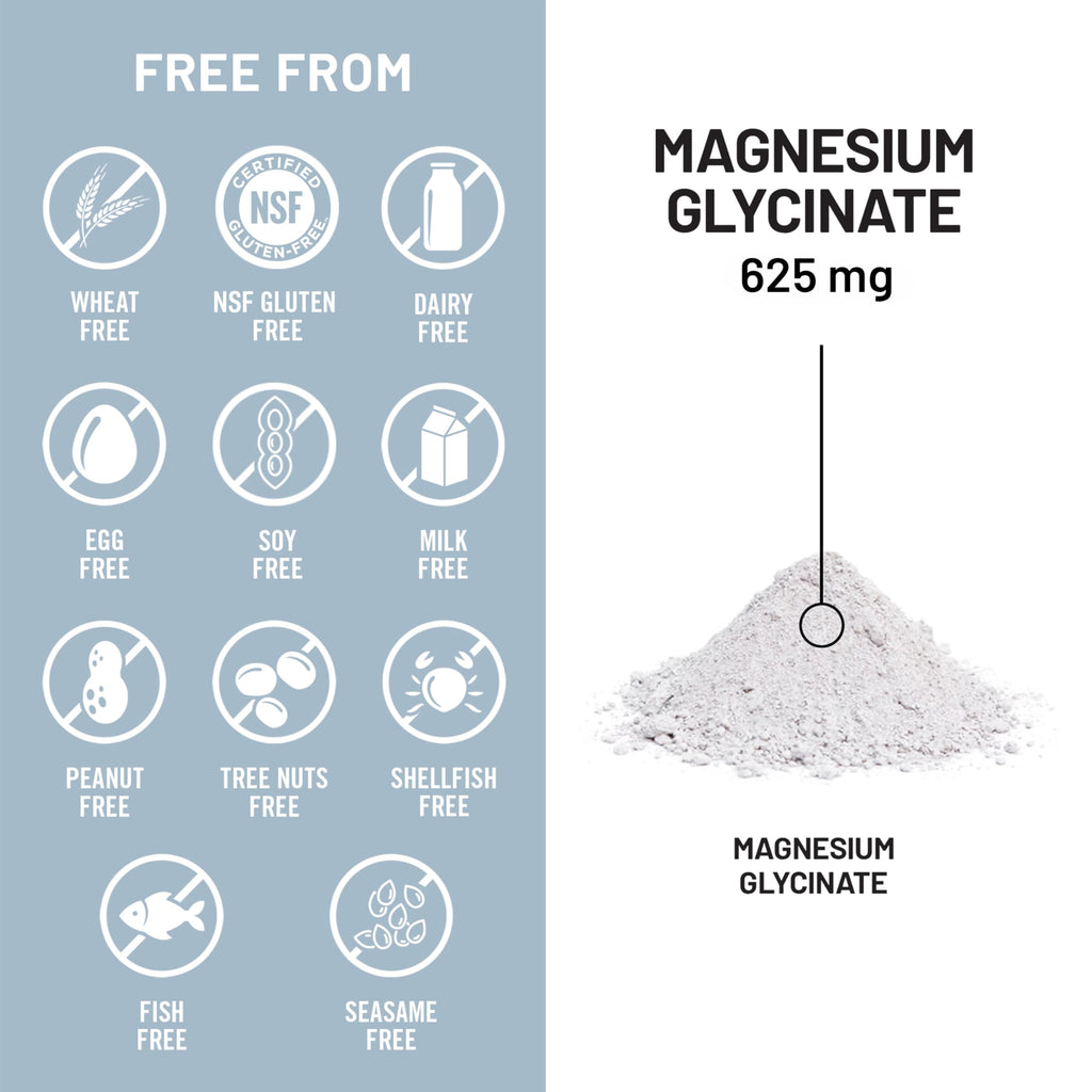 Magnesium Glycinate 625 mg Vegan 30 Capsules H12208