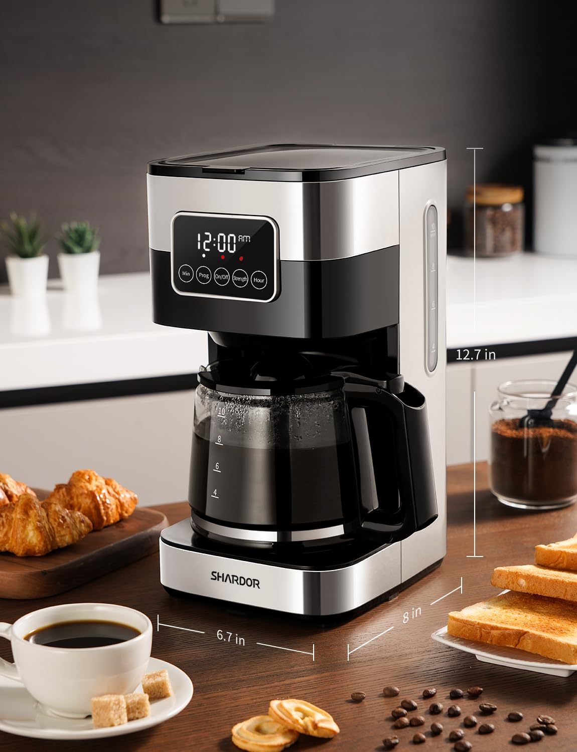 10-Cup Programmable Drip Coffee Maker with Permanent Filter Y223