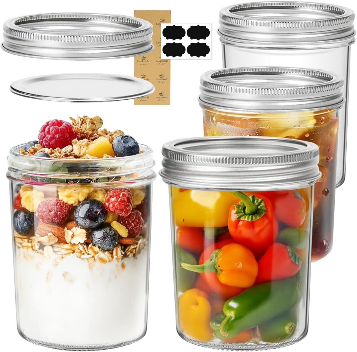 16 oz Wide Mouth Mason Jars 4 Pack A534