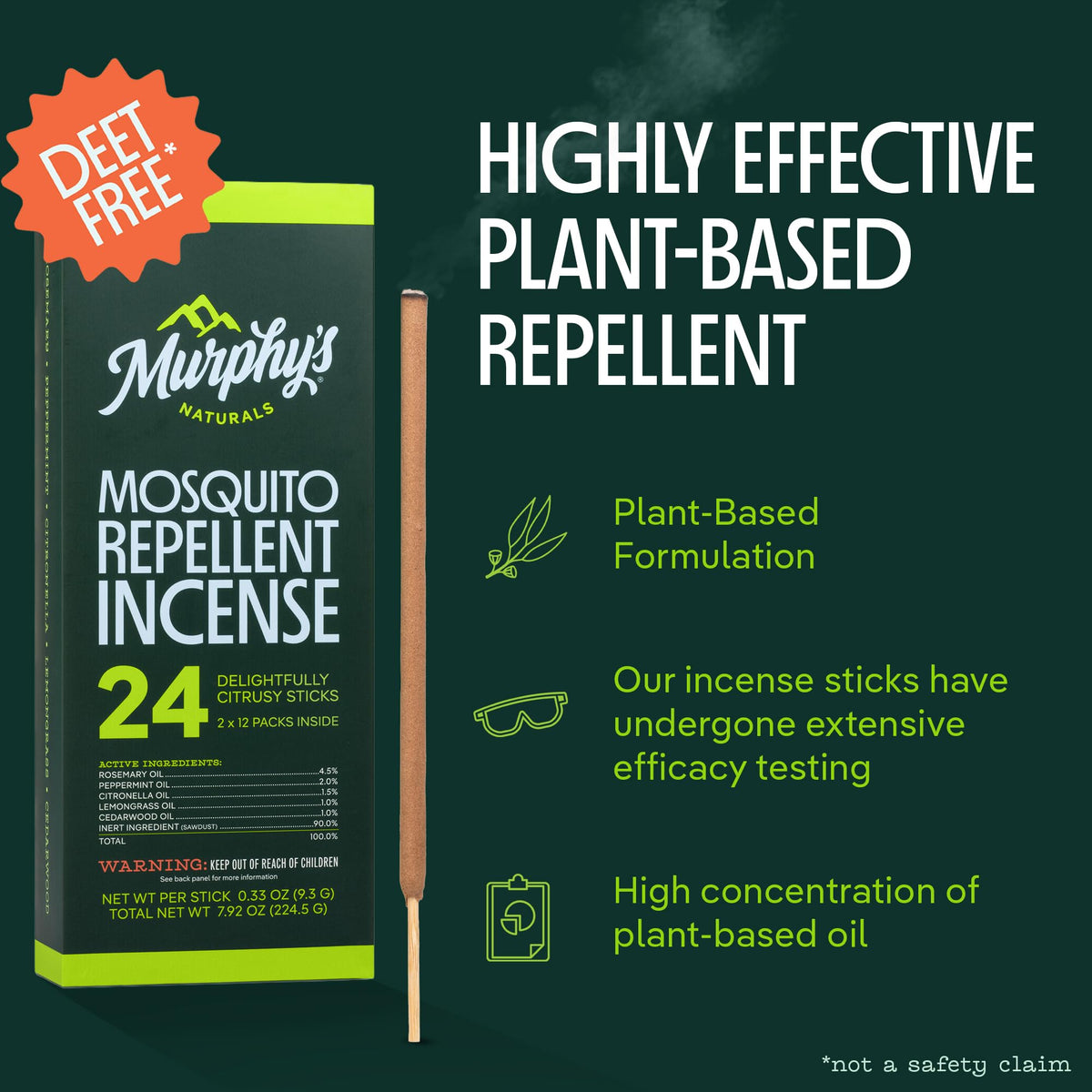 Citronella Mosquito Repellent Incense Sticks, 24 Count H653