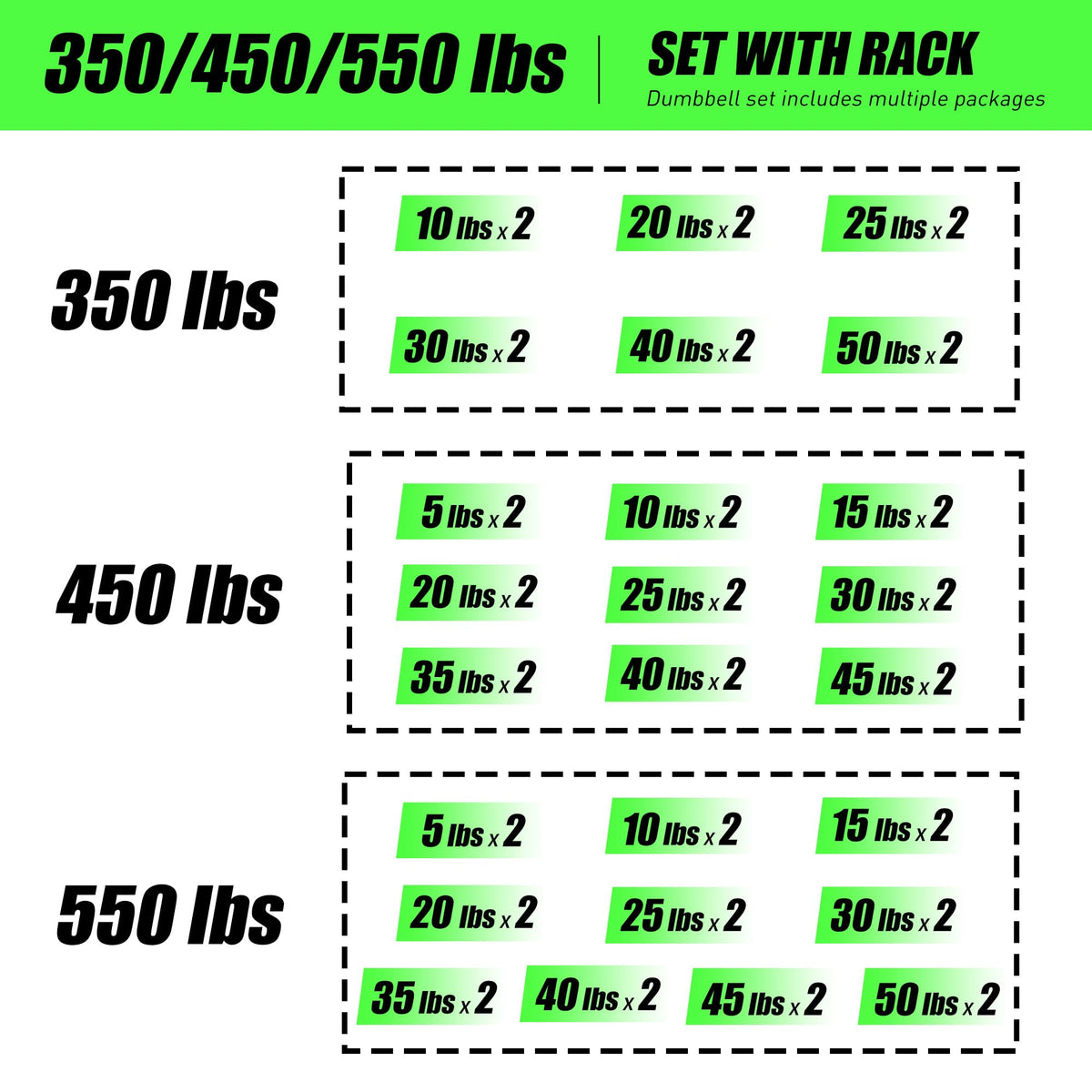 Rubber Hex Dumbbells with Rack L627