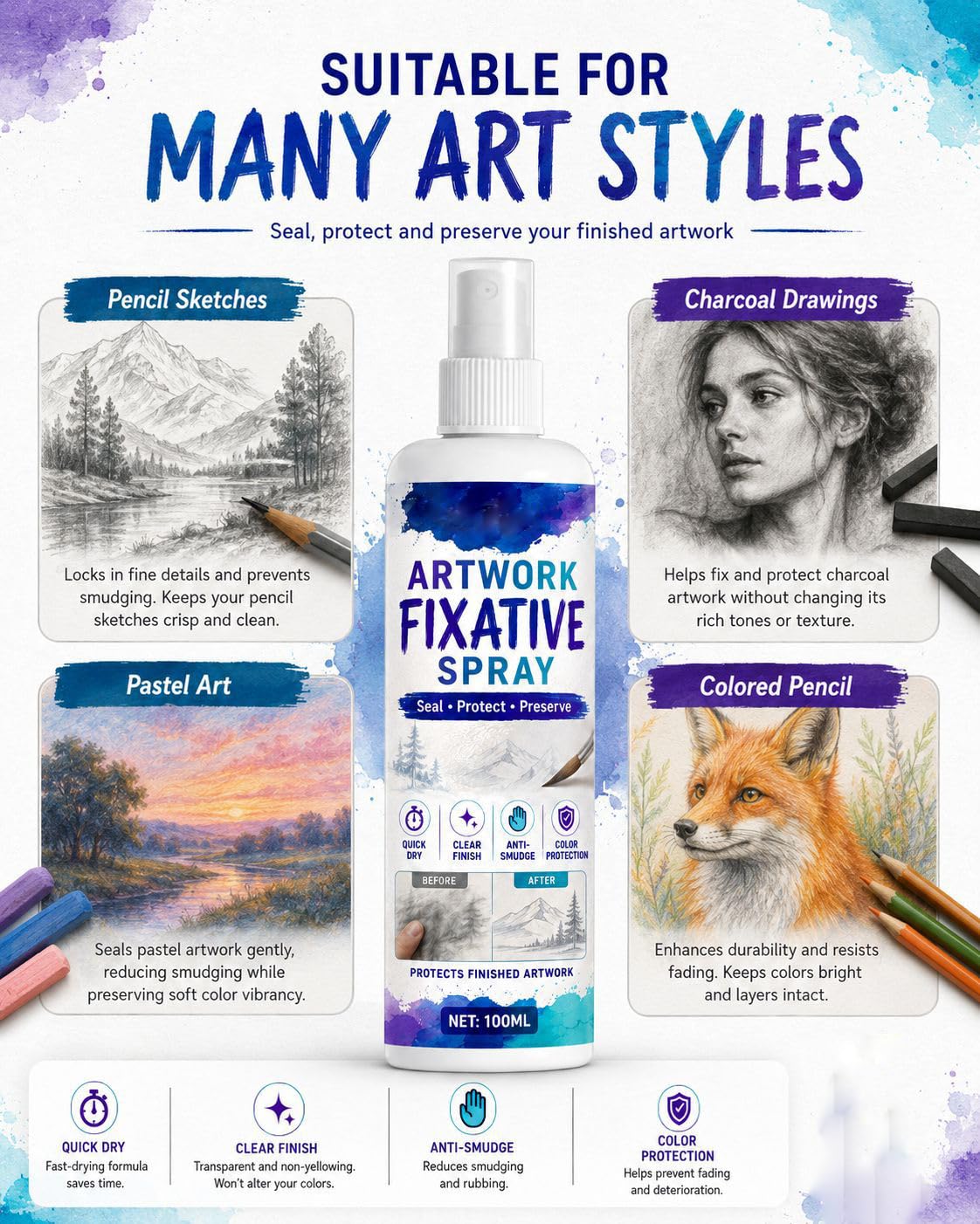 100ml Workable Fixative Spray V645852