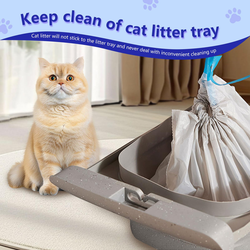 120 Count Cat Litter Box Bags, Extra Thick Heavy Duty Liners, Unscented, 27" x 13" A12080