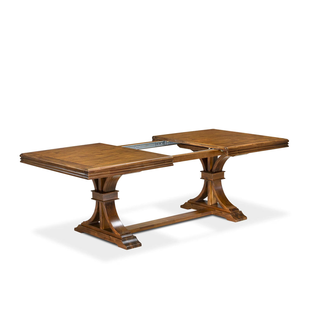 9 Piece Dining Table Set with 8 Beige Polyester Chairs P19853