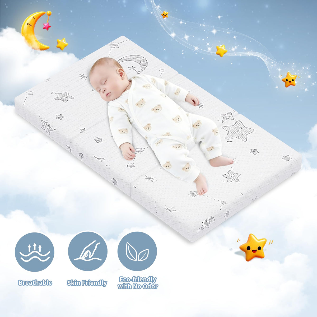 Portable Pack and Play Mattress with Washable Cover W54545