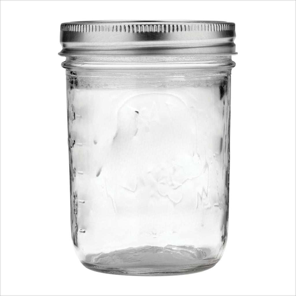 16 Oz Wide Mouth Glass Mason Jars with Lids & Bands, 2-Pack W6827