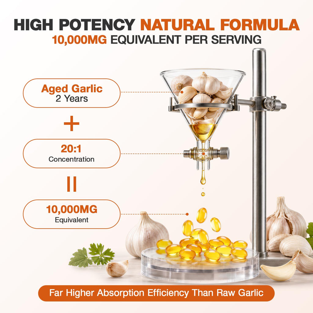 Odorless Garlic Capsules 10,000mg 300 Softgels O9392
