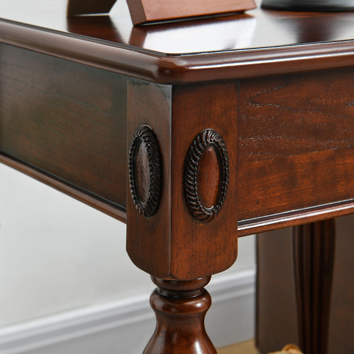 Solid Wood Side Table with Drawer and Storage Shelf F83263
